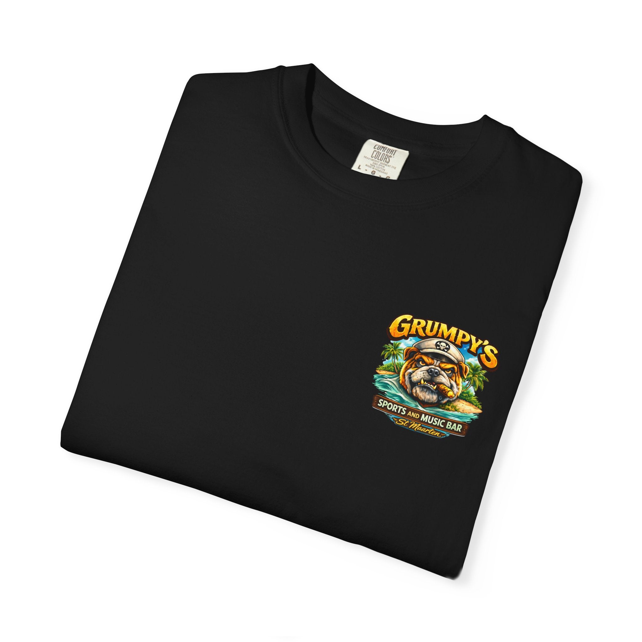True Navy Grumpy's St. Maarten T-Shirt – Sports Bar Logo Tee, t-shirt product image 25, size XL.