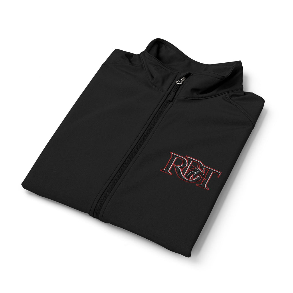Men's Black Soft Shell Vest with Red Camo 'B&T' Chest Logo