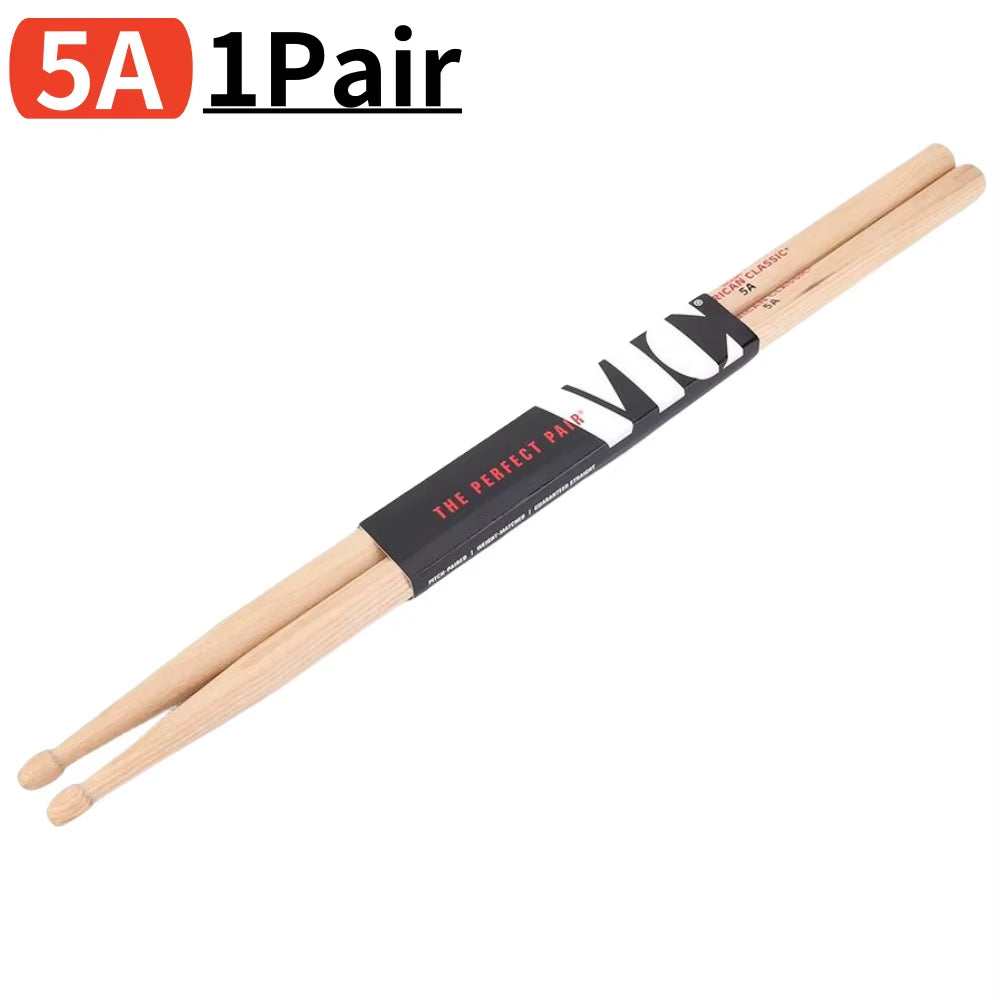 Beginners Drum Sticks Consistent Weight and Pitch Mallets Wood Tip Drumsticks American Hickory Drumsticks Percussion Accessories