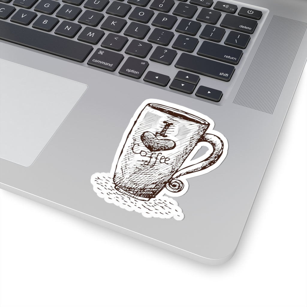6" × 6" / White I Love Coffee Sticker, sticker product image 3.