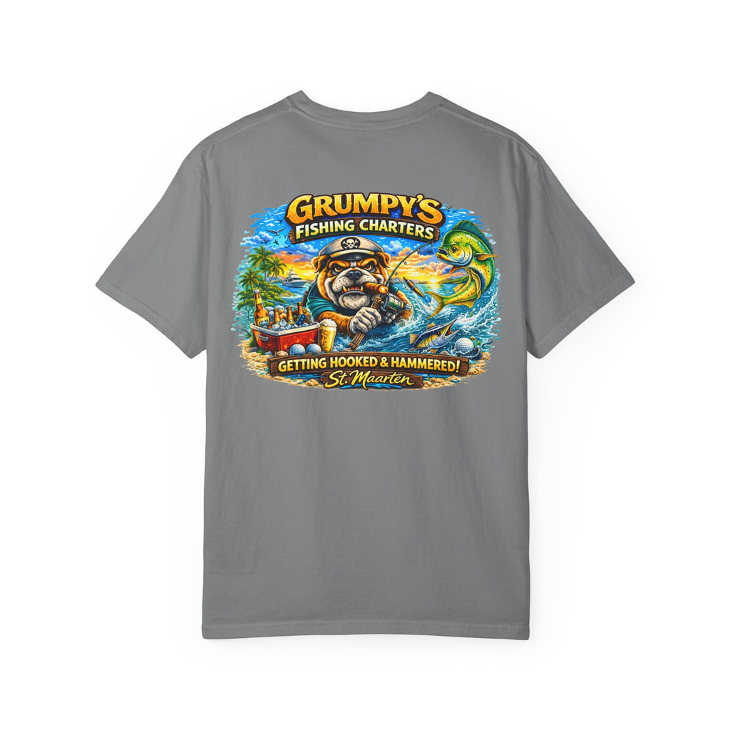 Berry Grumpy's Fishing Charters Tee – "Hooked & Hammered", t-shirt product image 16, size L.