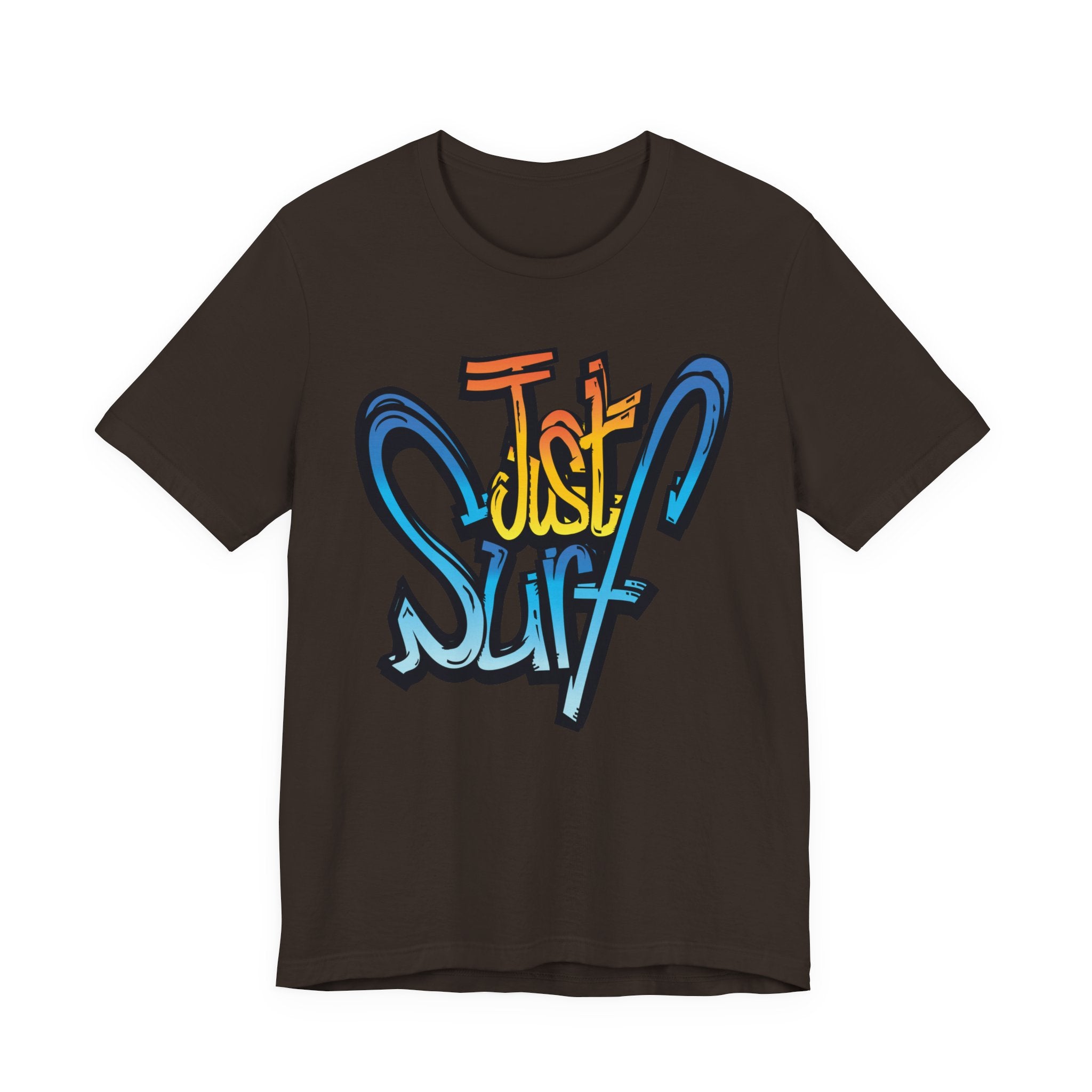 Just Surf Graphic Tee — Retro Surfboard Beach T‑Shirt