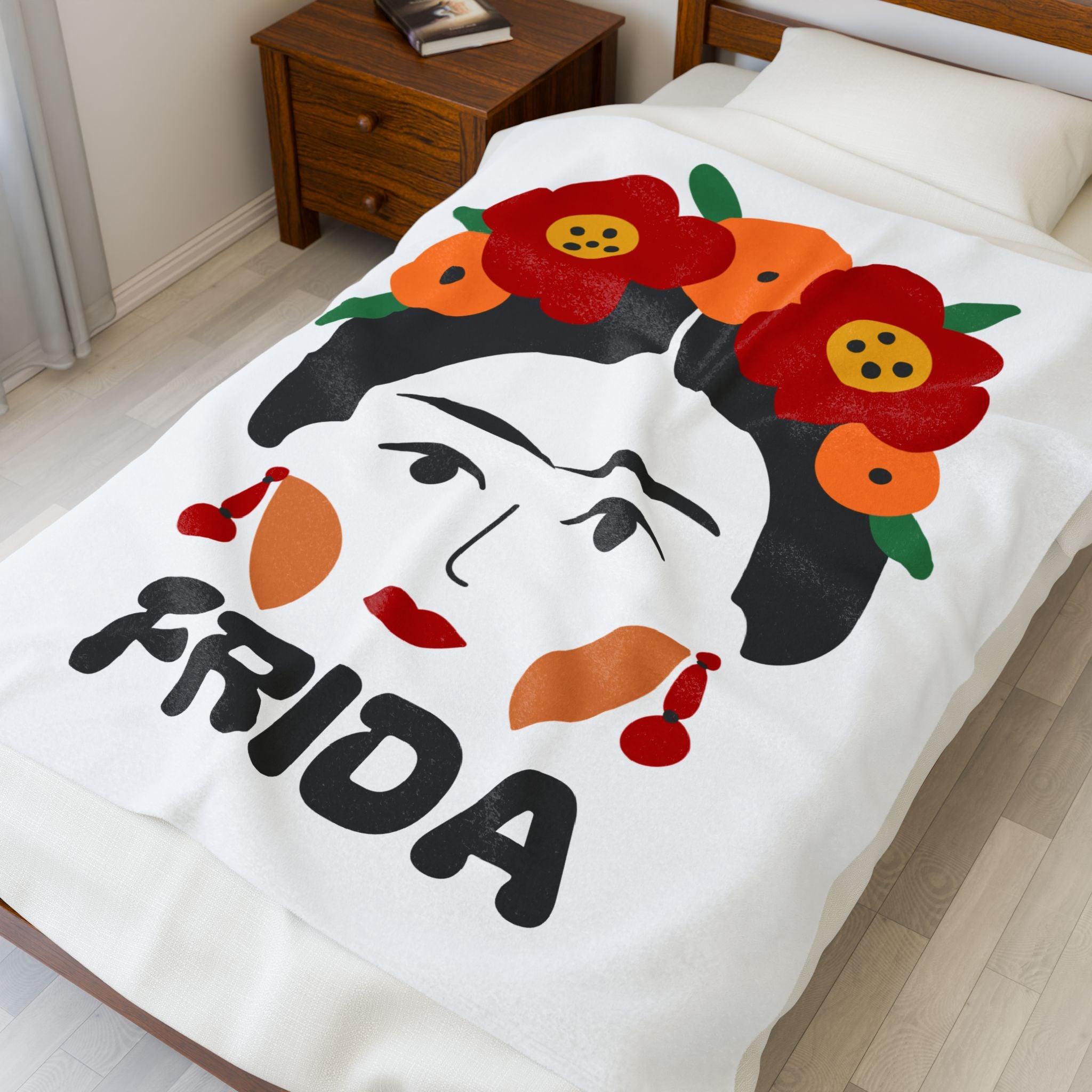 "Frida" Blanket on bed 