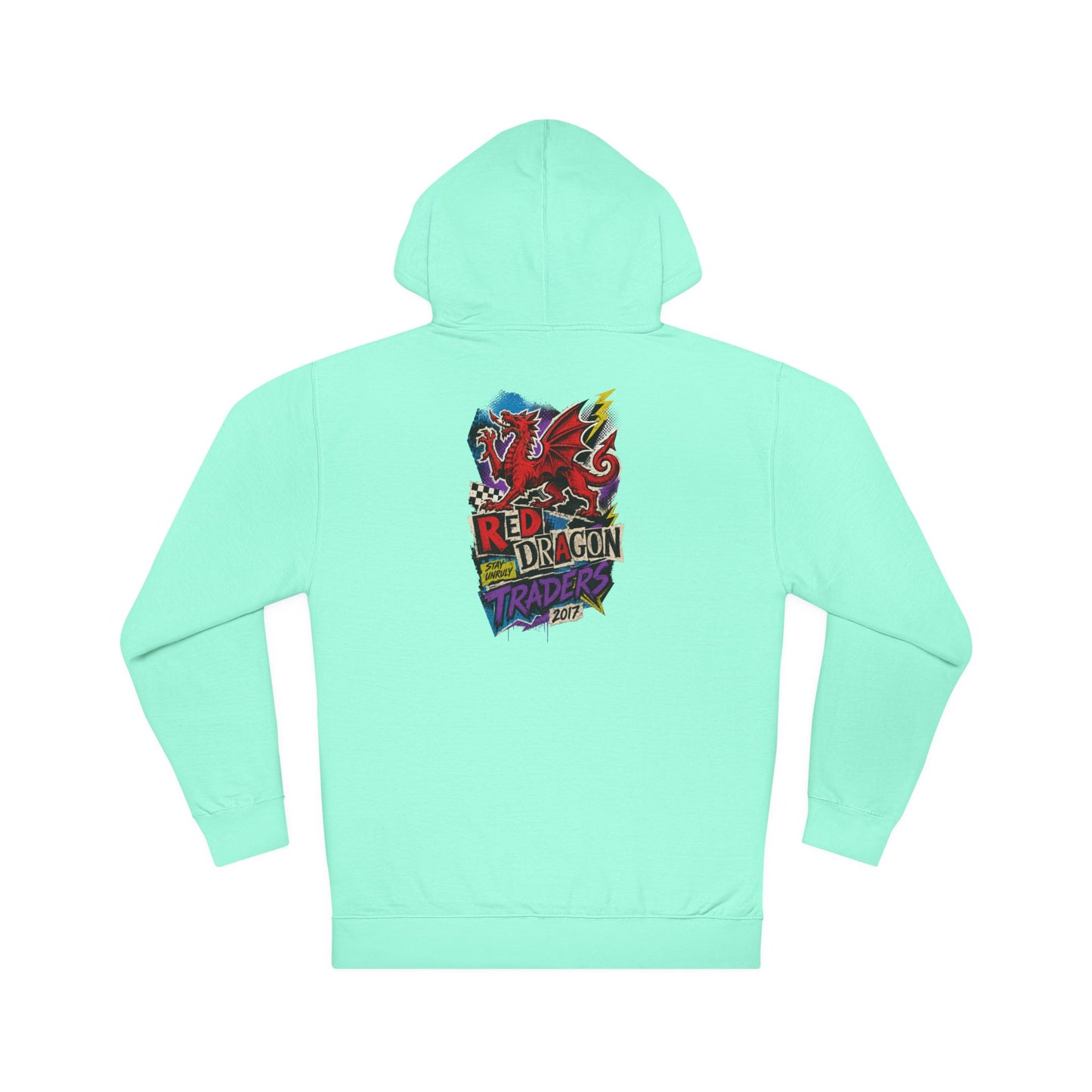Red Dragon Raiders Hoodie – Colorful Retro Gaming Graphic Pullover
