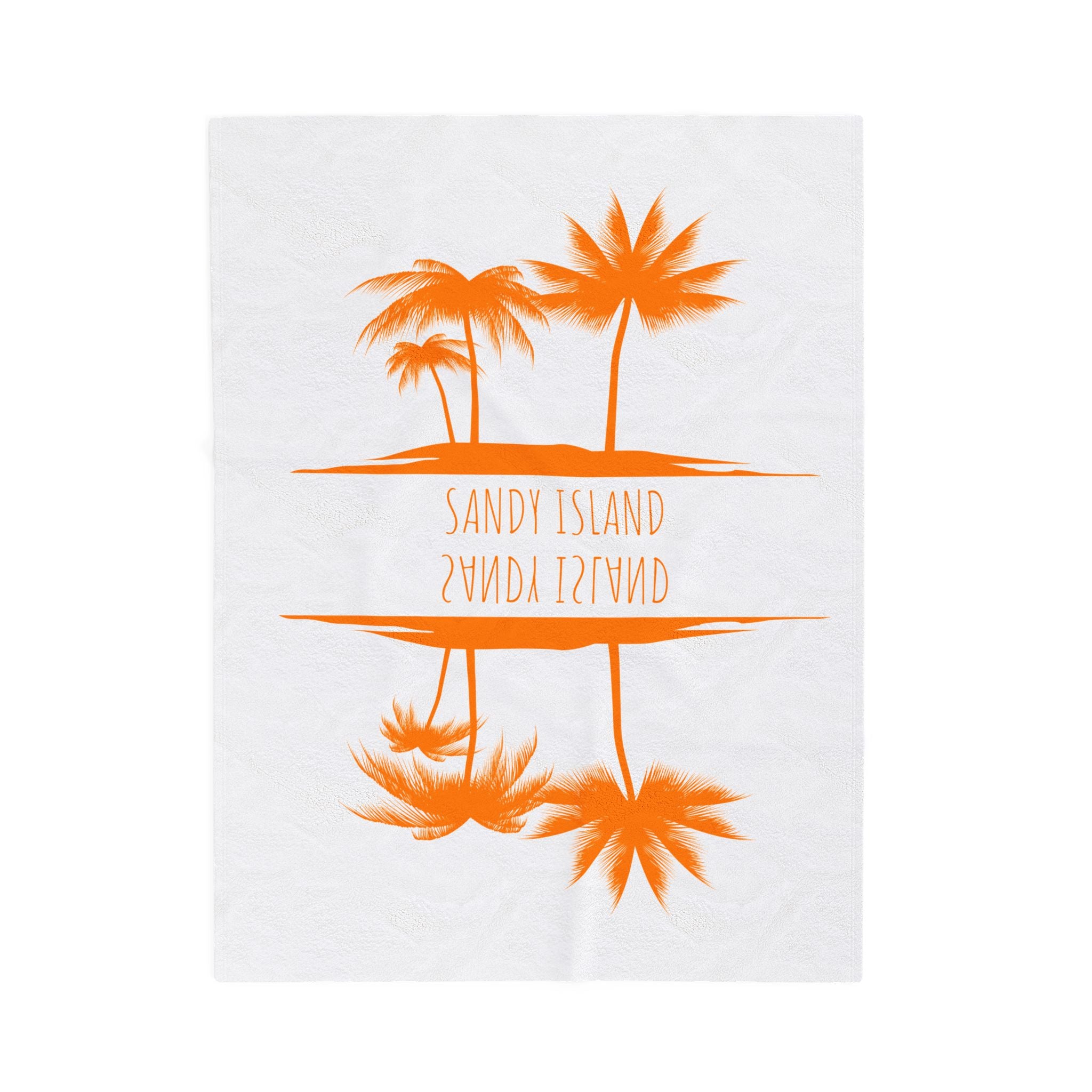 Tropical beach blanket with mirrored palm reflection