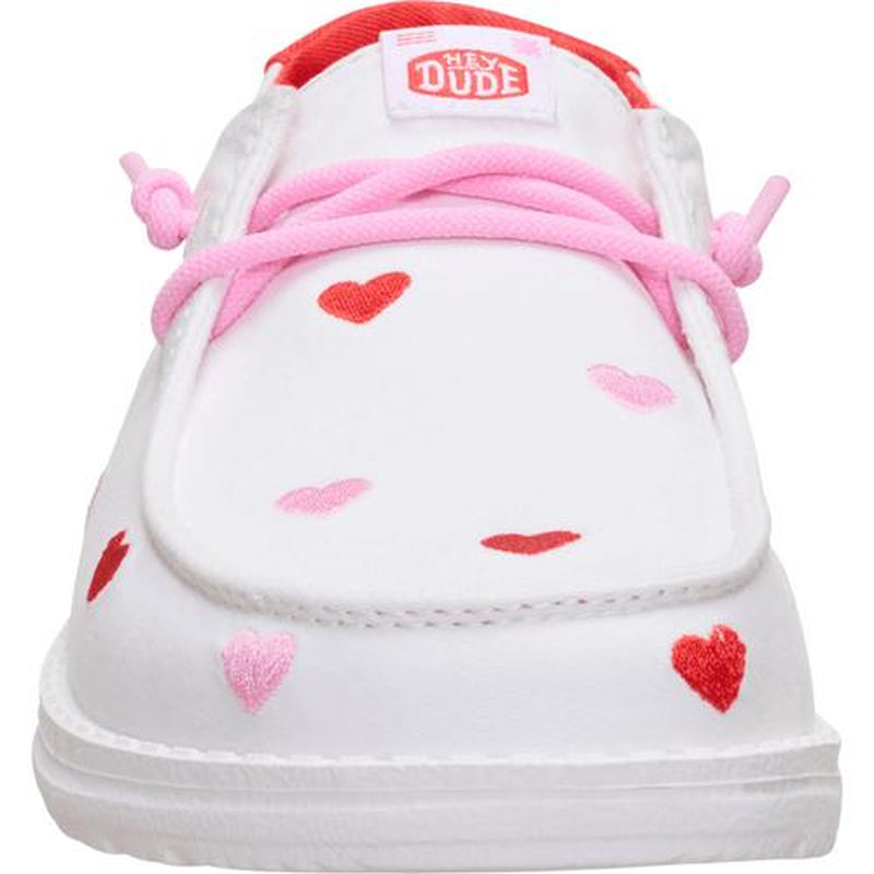 HEYDUDE Wendy Embroidered Hearts - Comfortable Slip on Shoes for Valentine's Day