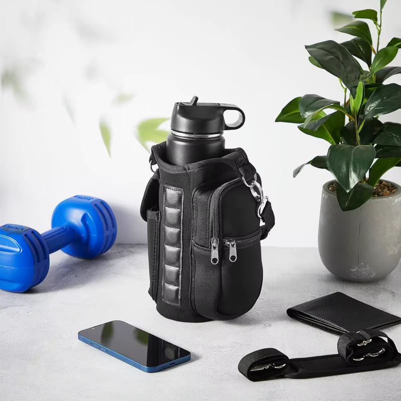 Magnetic Bottle Carrier – Phone Pocket & Strap