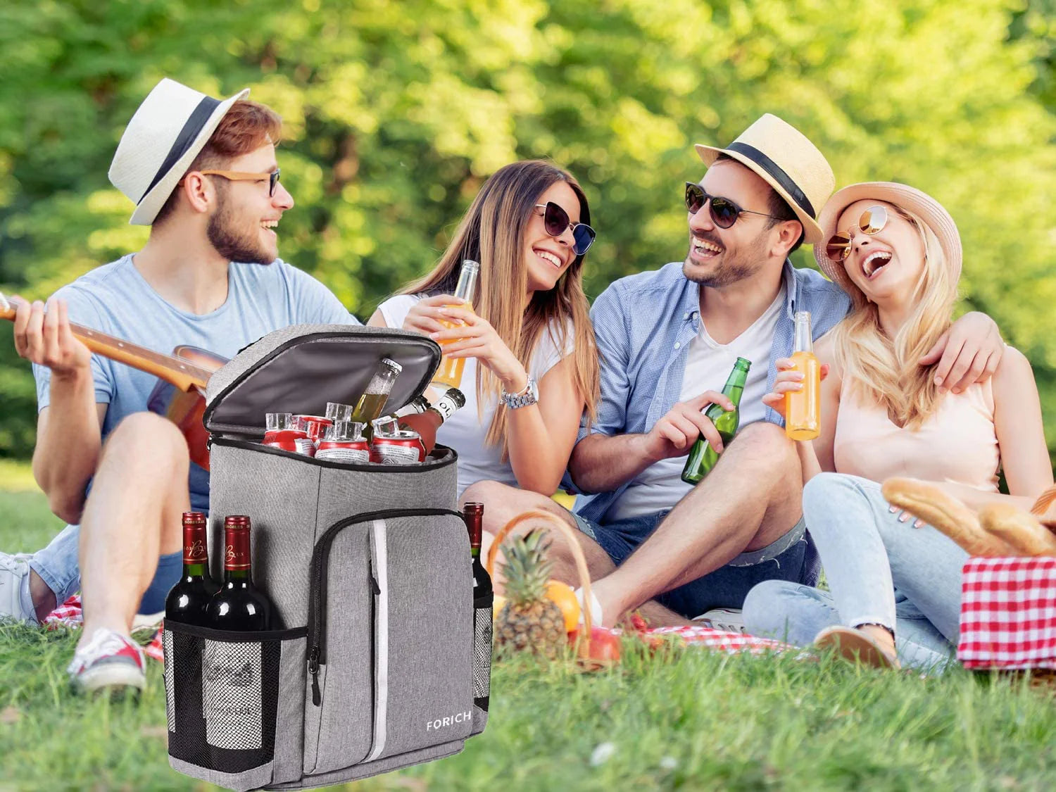 Family enjoying Insulated Waterproof Backpack Cooler Bag 