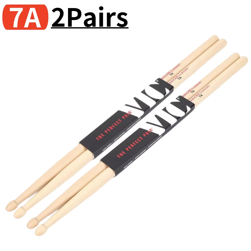 Beginners Drum Sticks Consistent Weight and Pitch Mallets Wood Tip Drumsticks American Hickory Drumsticks Percussion Accessories
