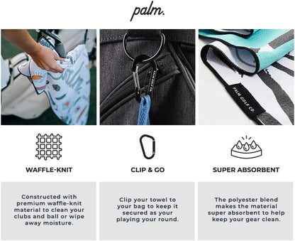 Golf Microfiber Golf Towel with Carabiner Clip | 14 X 36 Inches| Premium Quality | Waffle Pattern