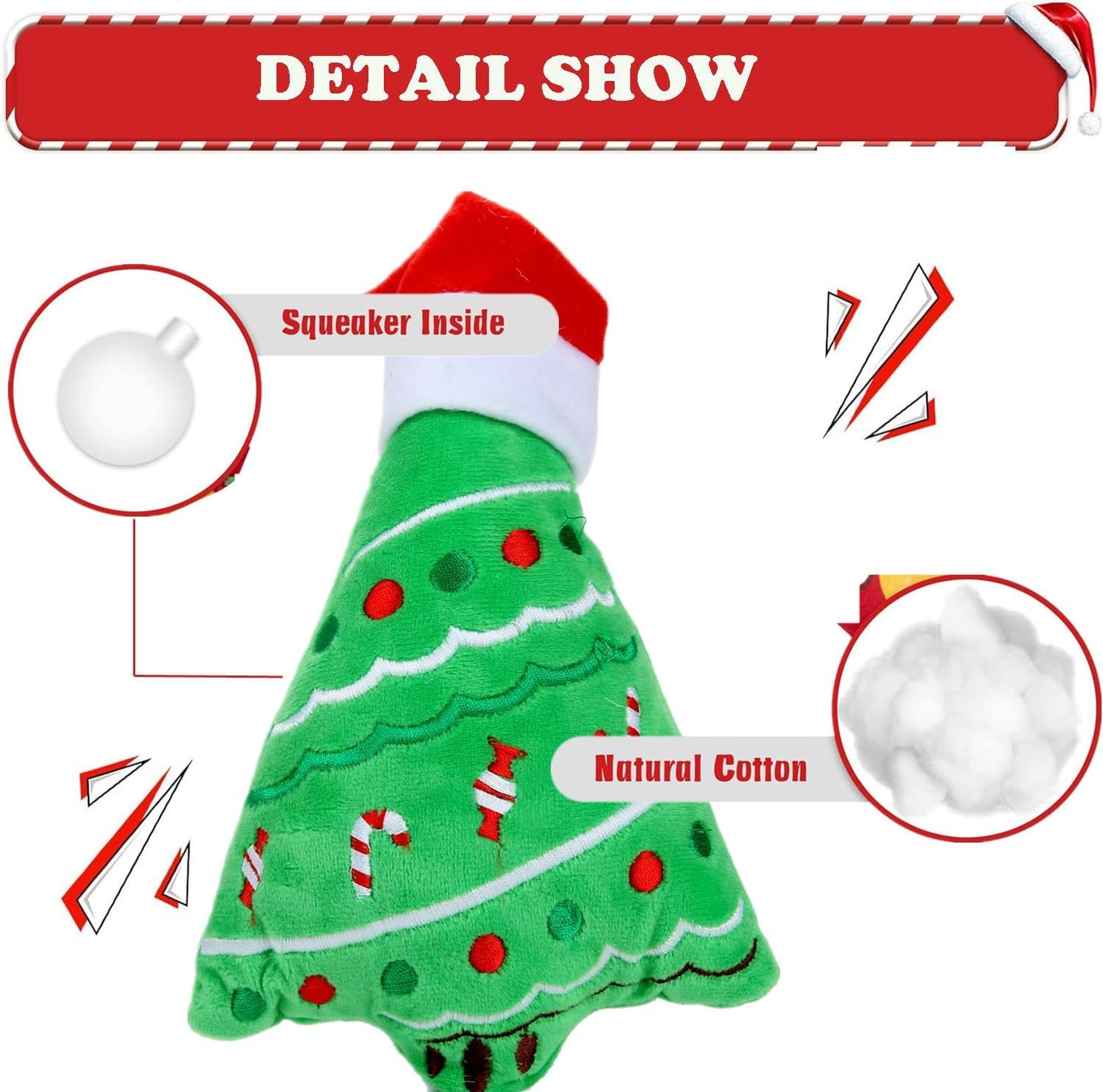 Get Your Pup in the Holiday Spirit with Our Adorable Plush Squeaky Christmas Dog Toy Set! 🎄🐾