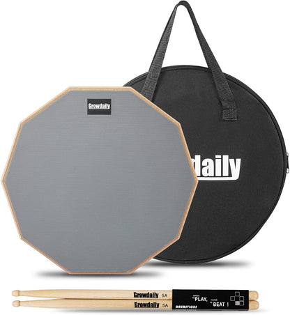 Drum Practice Pad for Drumming Drum Pad and Sticks 12 In,Sided with 2 Pairs/4 Ma
