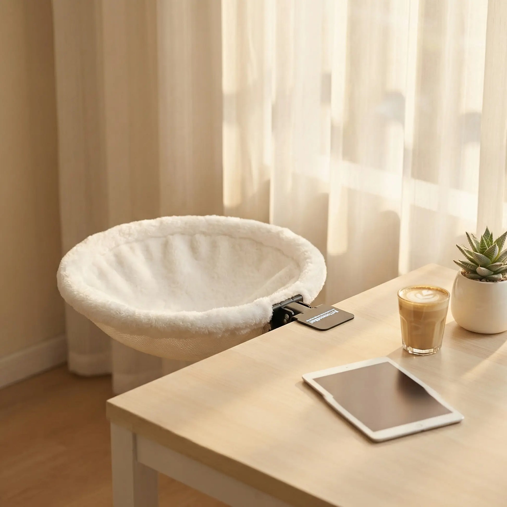 ButtonwoodNest Premium Foldable Cat Bed - Space-Saving Clip-On Perch for Desk & Windowsill - Supports Up to 40 lbs