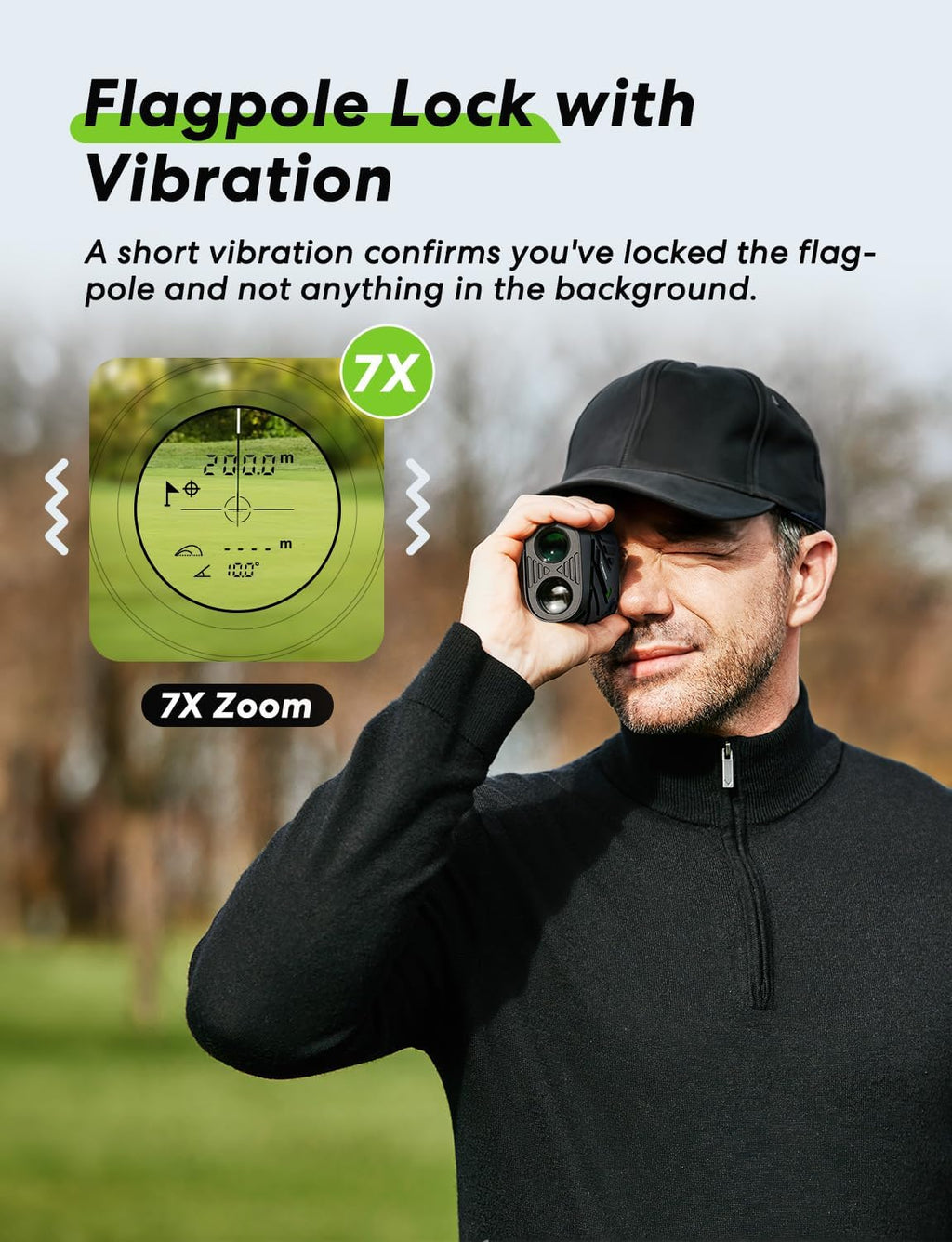 Golf Wizard: The 1200-Yard Magic Eye with Vibration and a Magnetic Personality for Finding Flags and Avoiding Trees!