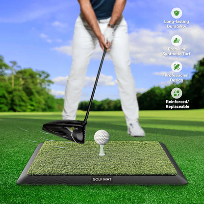 Golf Hitting Mat, Golf Practice Mat Outdoor Indoor for Training Chipping Show Swing Path, Golf Impact Turf Mat with Rubber Backing,Golf Accessories for Men,Gifts for Men/Dad/Husband