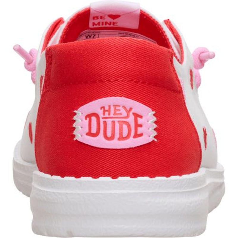 HEYDUDE Wendy Embroidered Hearts - Comfortable Slip on Shoes for Valentine's Day