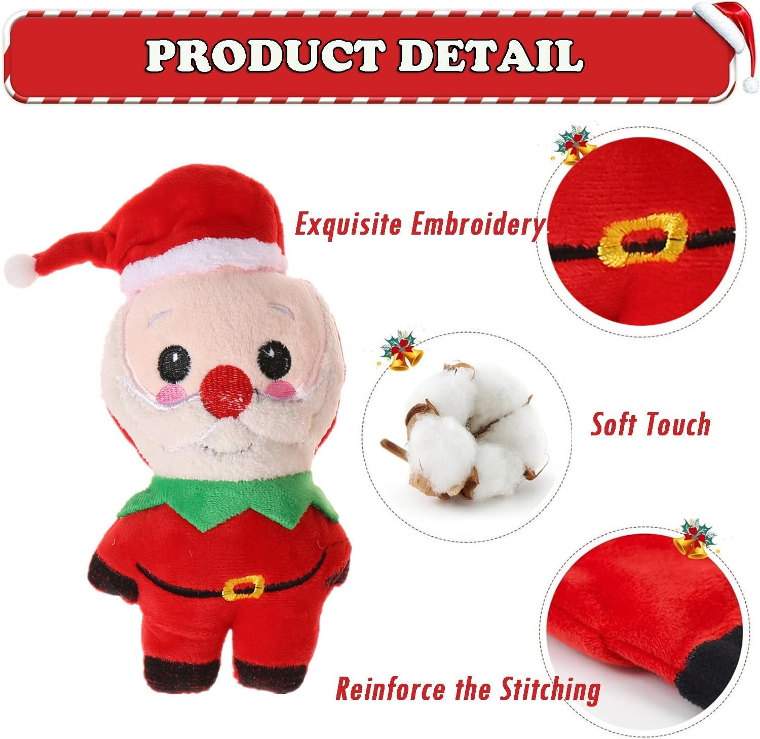 Get Your Pup in the Holiday Spirit with Our Adorable Plush Squeaky Christmas Dog Toy Set! 🎄🐾